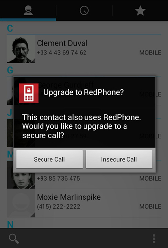 RedPhone: Защищенные звонки 