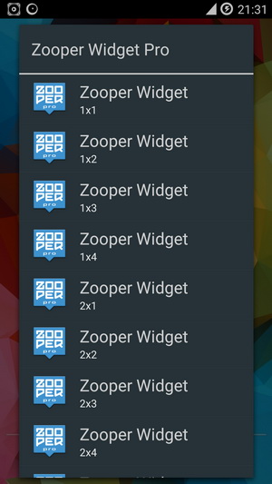 Виджеты Zooper