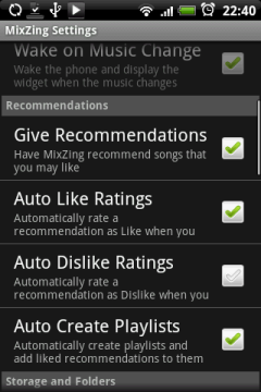 Mixzing любит выдавать рекомендации, в этом разделе настроек они регулируются.